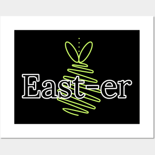 Easter text and bunny egg Posters and Art